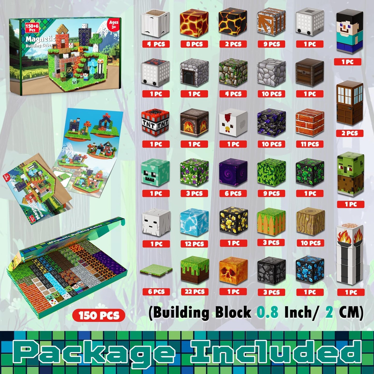 GraceDuck 150 PCS Magnetic Blocks – STEM Building Toy for Kids 3+