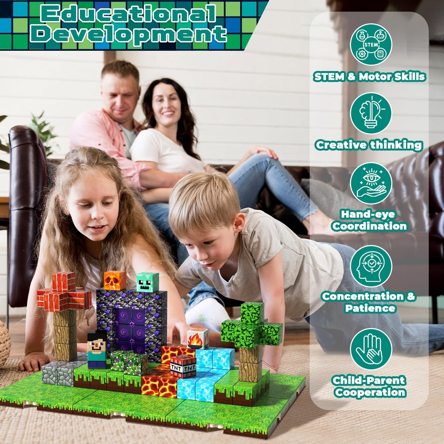 GraceDuck 150 PCS Magnetic Blocks – STEM Building Toy for Kids 3+