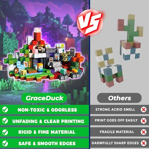 GraceDuck 300 PCS Magnetic Blocks – STEM & Sensory Building Toy for Kids 3+