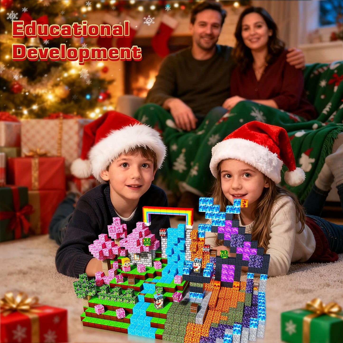GraceDuck Magnetic Blocks 150 PCS – Dark Swordsman Forest Castle STEM Toys for 3-10 Year Olds