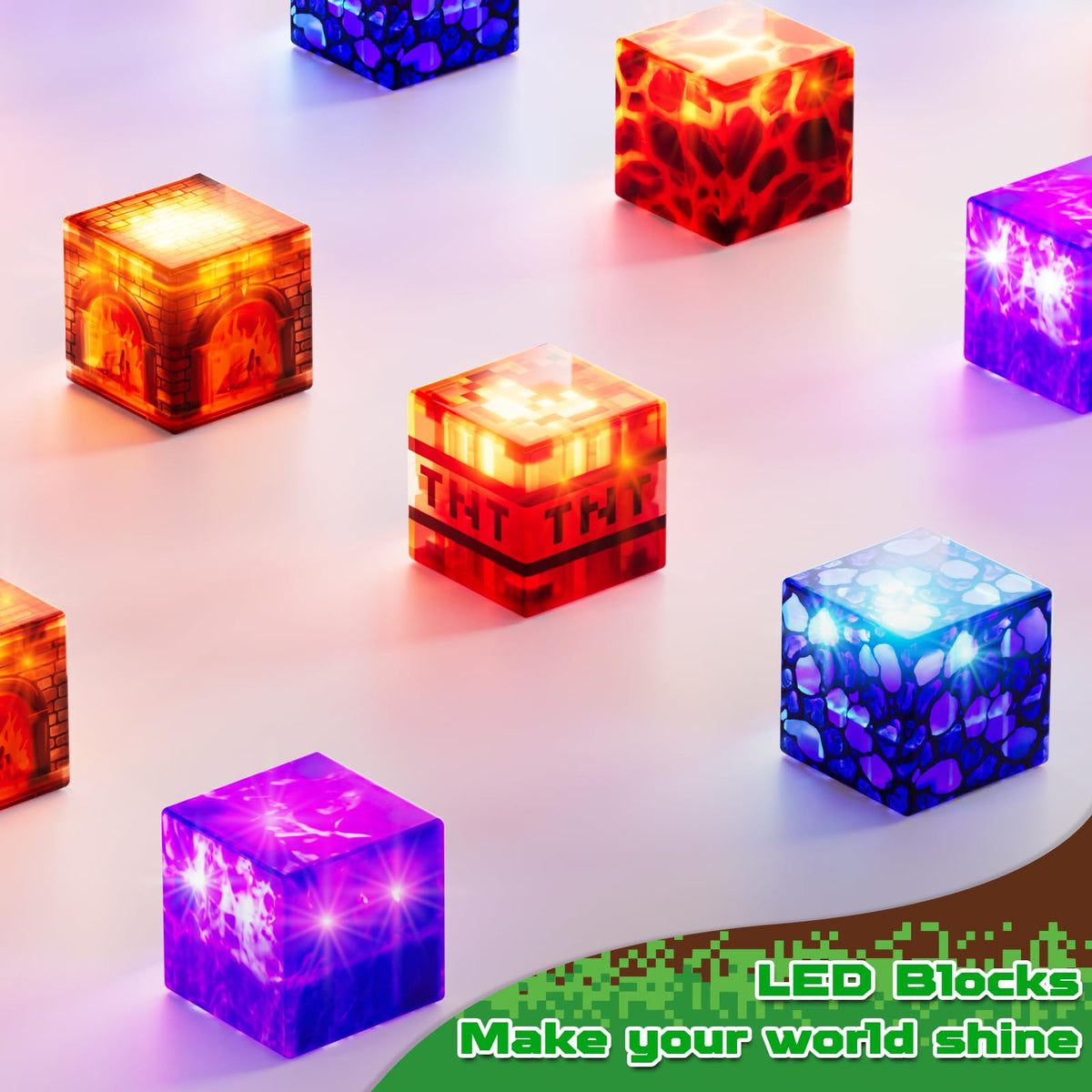 GraceDuck Magnetic Blocks 150-Piece Dinosaur Volcano Forest Castle Set with LED Lights | STEM Toy for Kids 3+