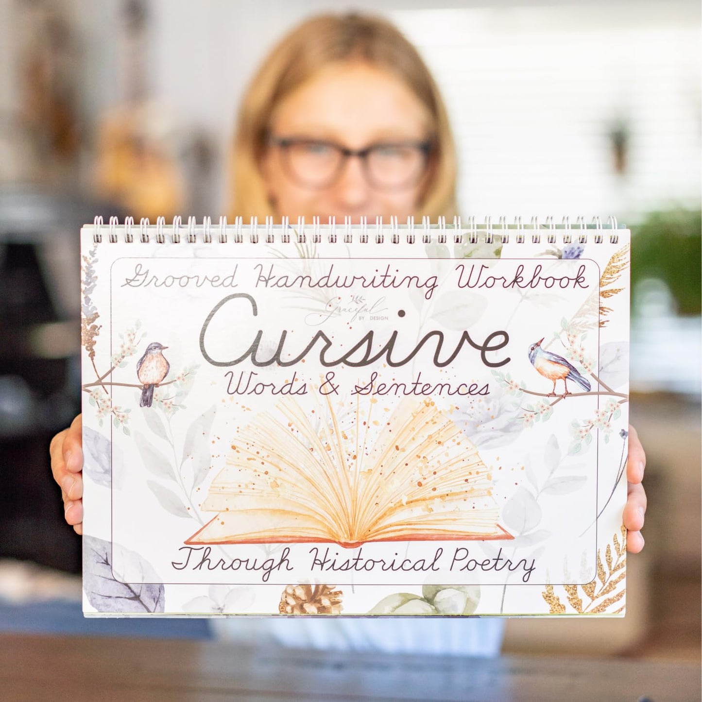 Graceful By Design Grooved Cursive Handwriting Workbook | Reusable Practice for Kids 8-12