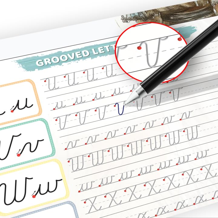 Graceful By Design Grooved Cursive Handwriting Workbook | Reusable Practice for Kids 8-12