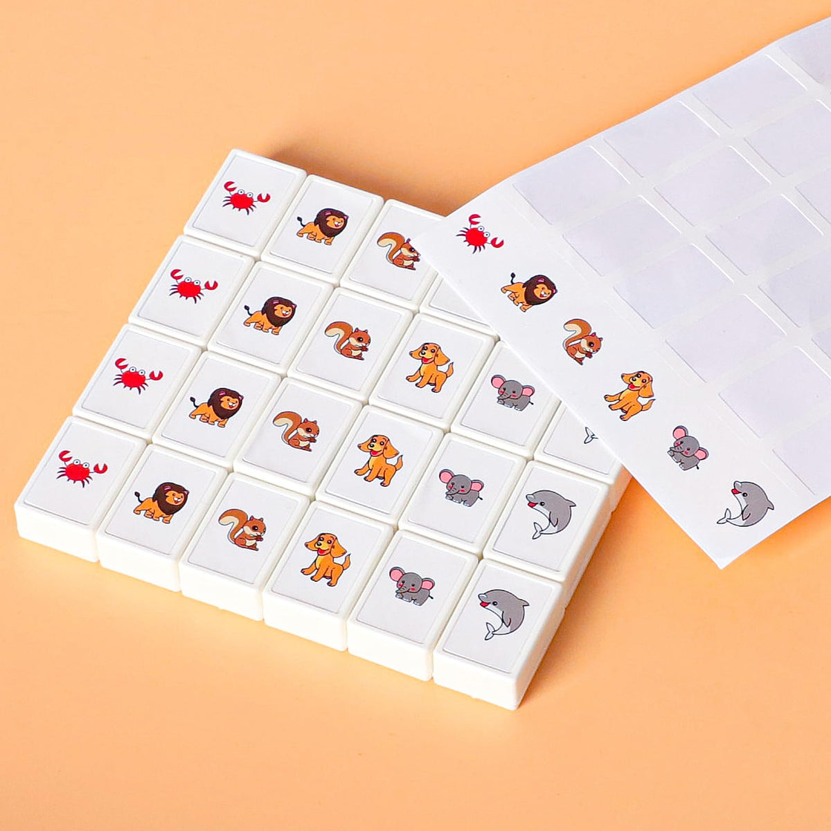 GRACIAS Mahjong Block Set – 50 ABS Tiles, DIY Stickers, Portable Travel Kit