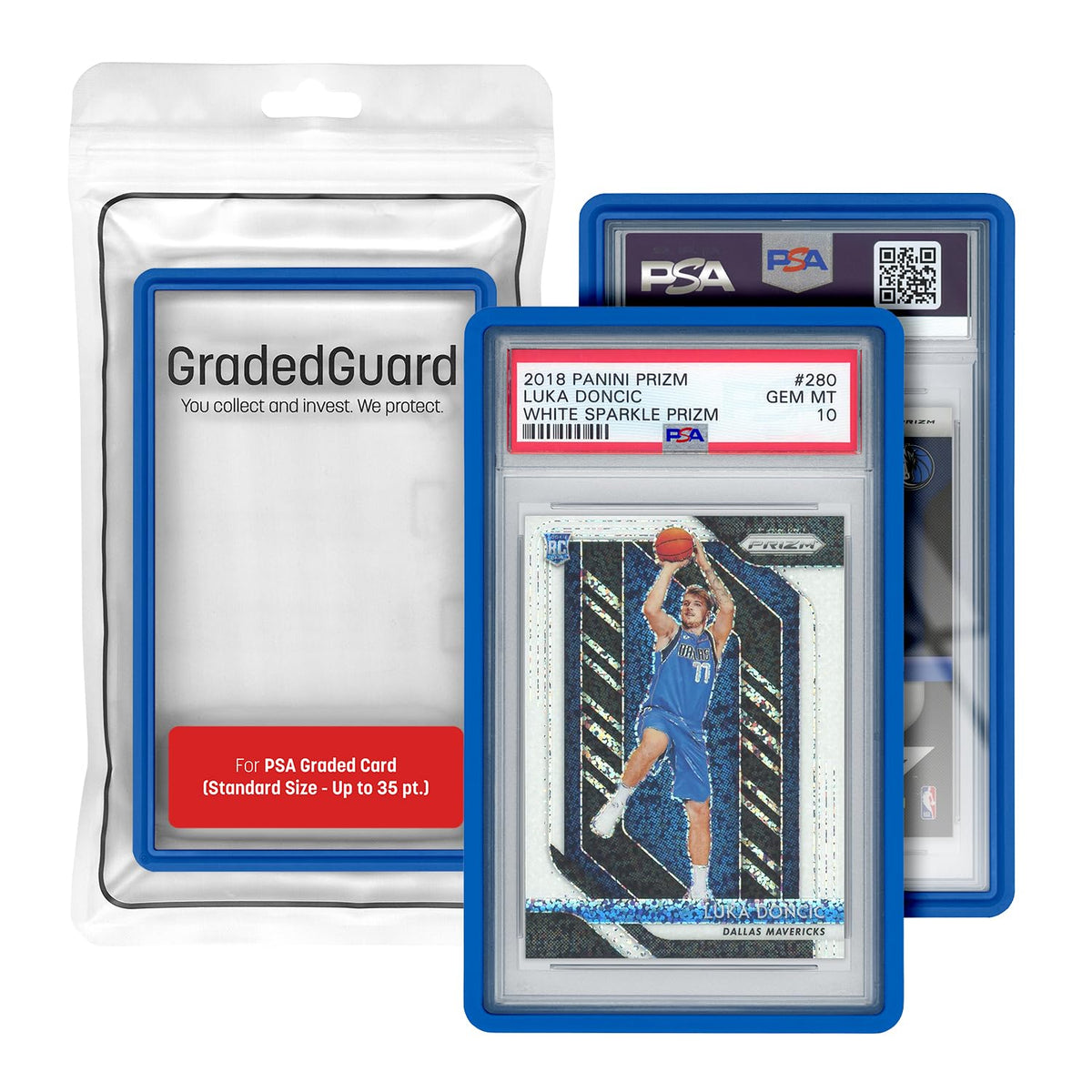 GradedGuard Card Guard Case for PSA Slabs – Royal, Soft-Touch Matte, Stackable TPU/PC