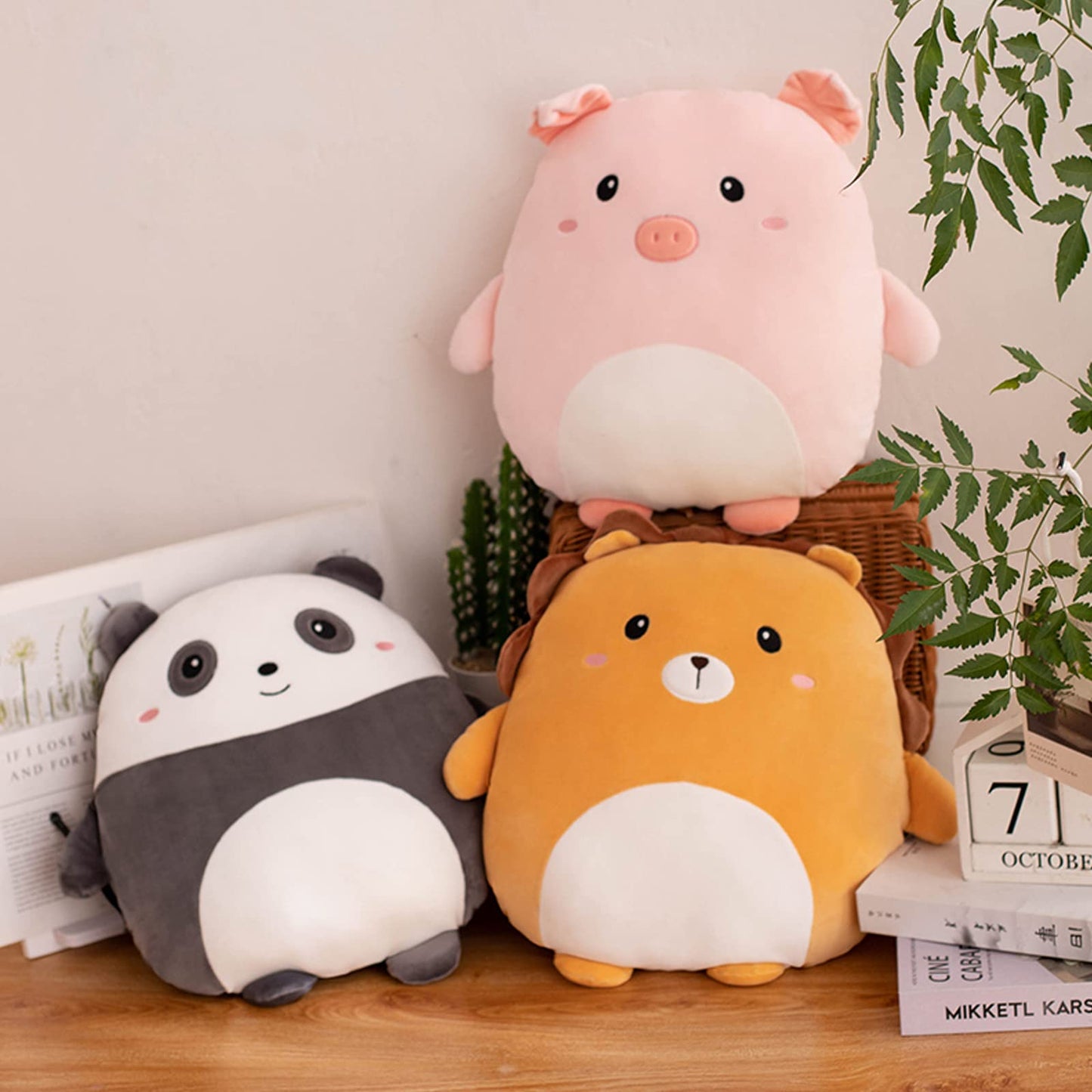 Grafingy 16-Inch Panda Plush Pillow – Cute Kawaii Panda Stuffed Toy & Hugging Pillow