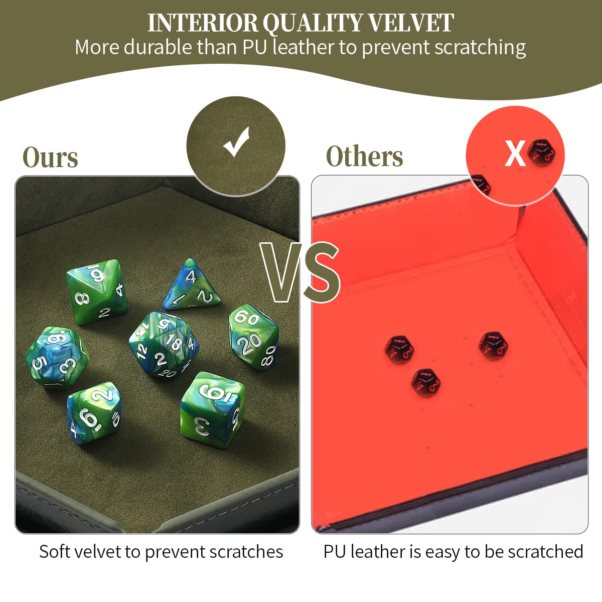 Grajar 2-Piece Folding Dice Tray Set — RoyalBlue & Green for RPGs