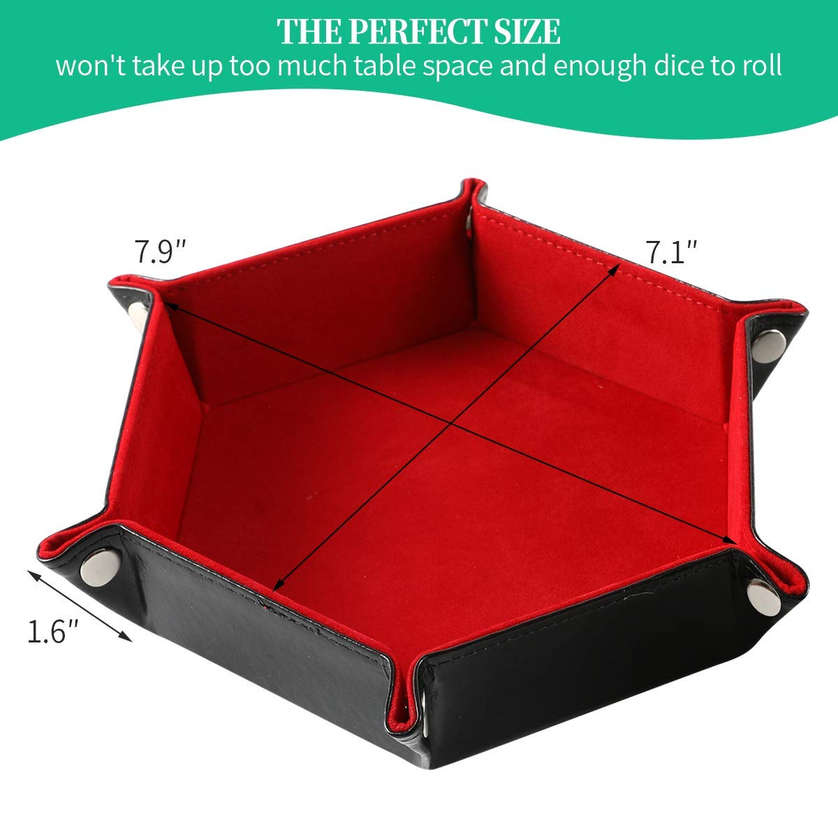 Grajar 2-Piece Folding Dice Tray Set - Red & Violet PU Leather + Velvet