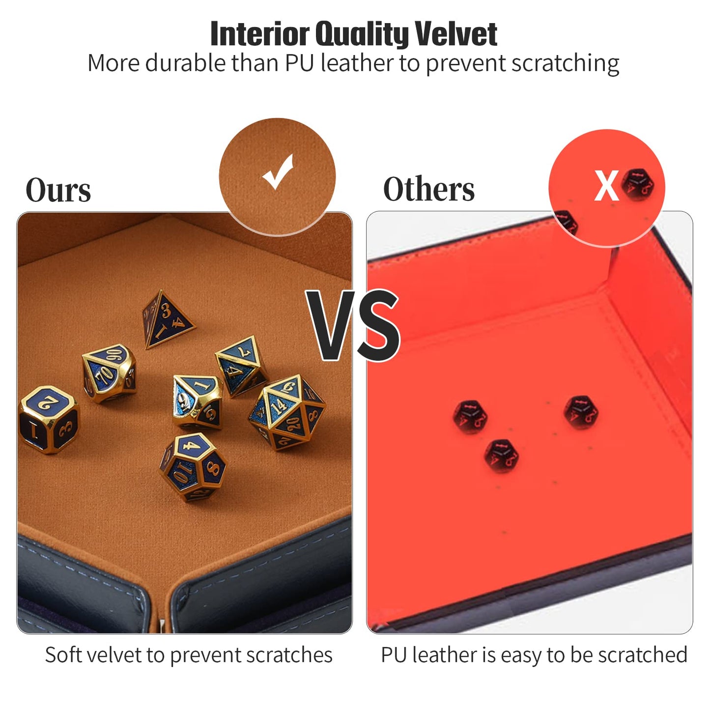 Grajar Nebula D&D Dice Set — 42 Polyhedral Dice, Velvet Character Pouches, PU Leather Tray