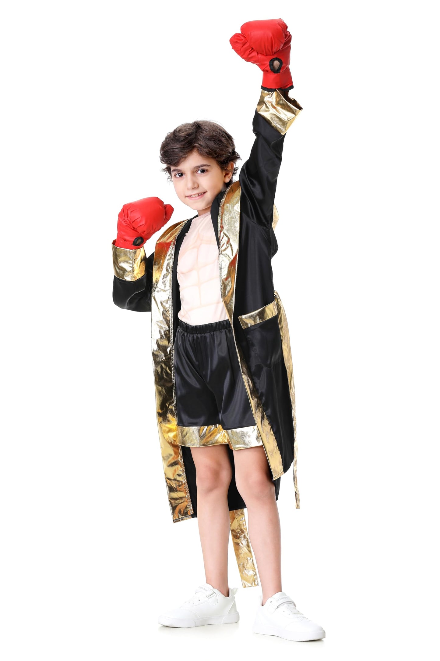 GRAJTCIN Kids Boxing Costume with Hooded Robe – Boxing Outfit for Boys