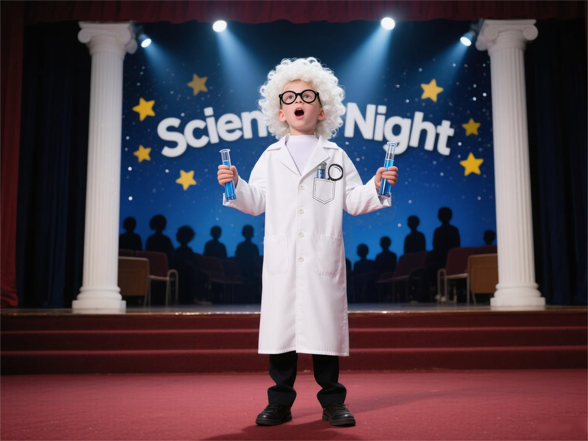 GRAJTCIN Mad Scientist Costume Kit for Kids – 8-Piece White Lab Coat Set | 100th Day, Halloween