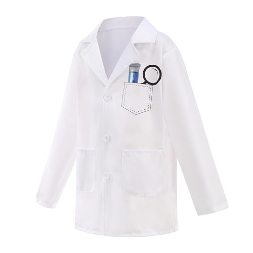 GRAJTCIN Mad Scientist Costume Kit for Kids – 8-Piece White Lab Coat Set | 100th Day, Halloween