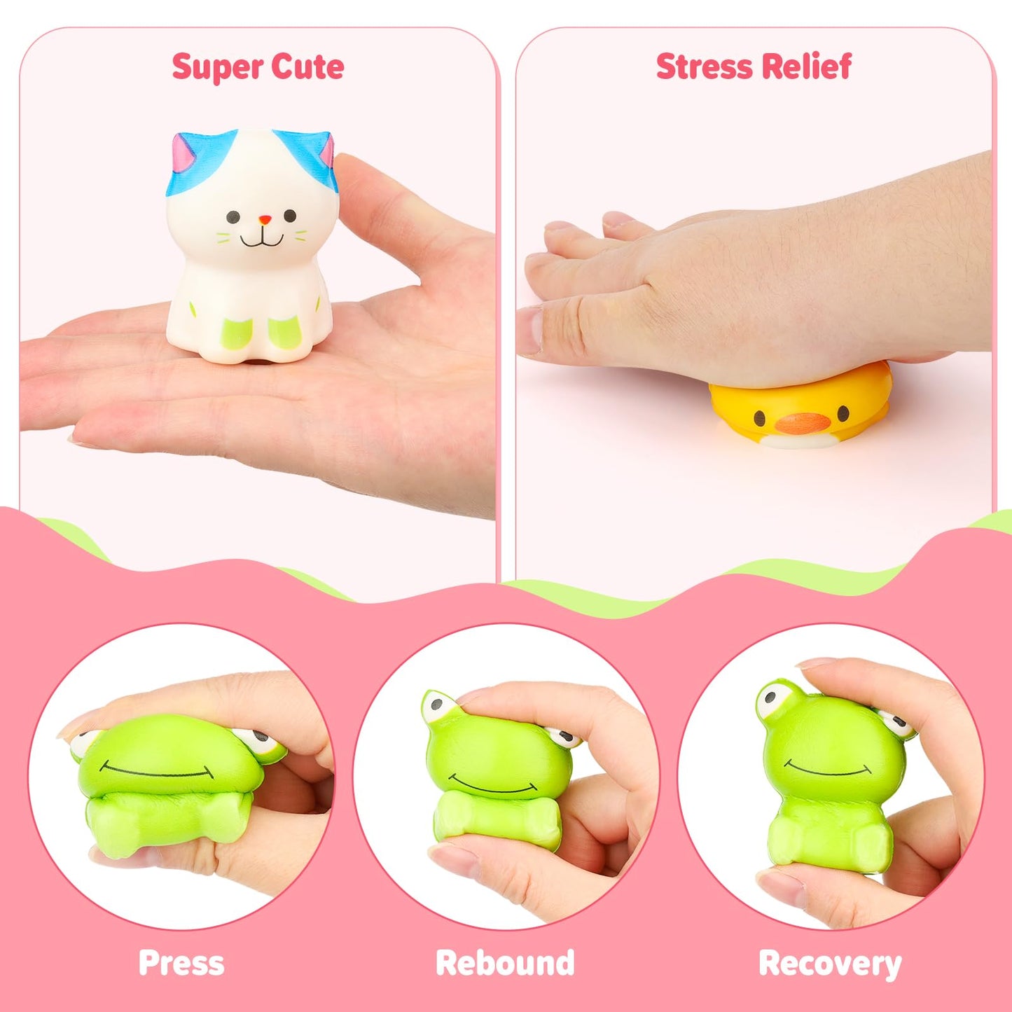 Gralima Valentines Gifts for Kids – 24 Cards & Animal Squishy Toys for Classrooms