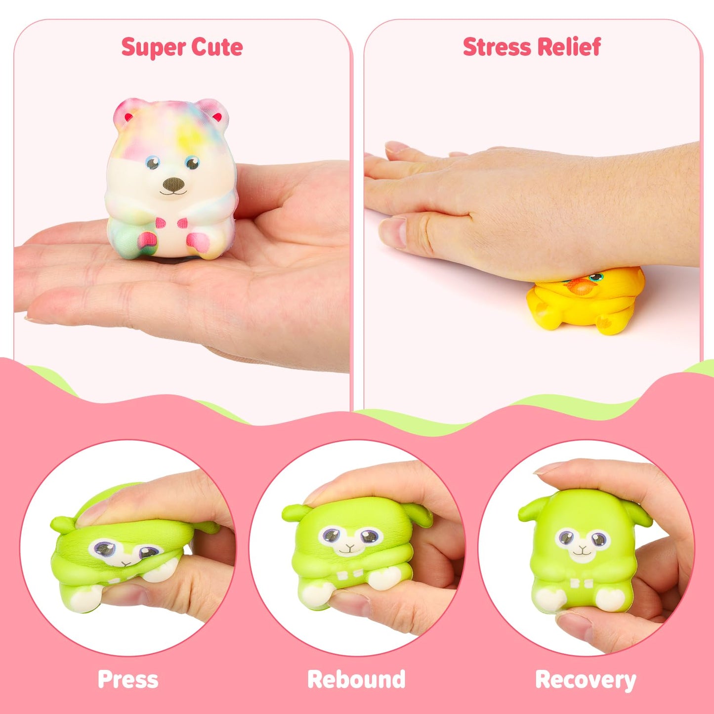Gralima Valentines Gifts for Kids – 24-Pack Classroom Cards with Animal Squishy Toys