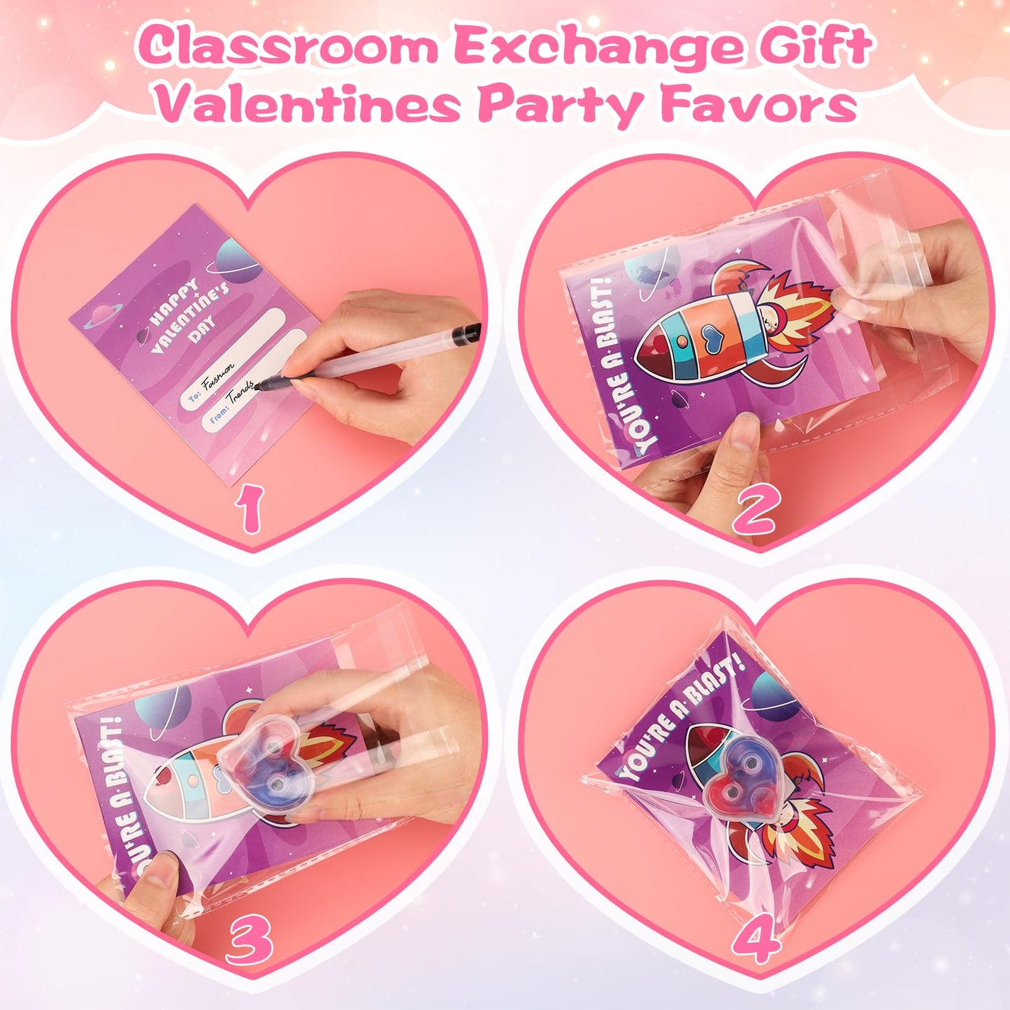 Gralima Galaxy Slime Valentines: 30 Pack for Kids Classroom