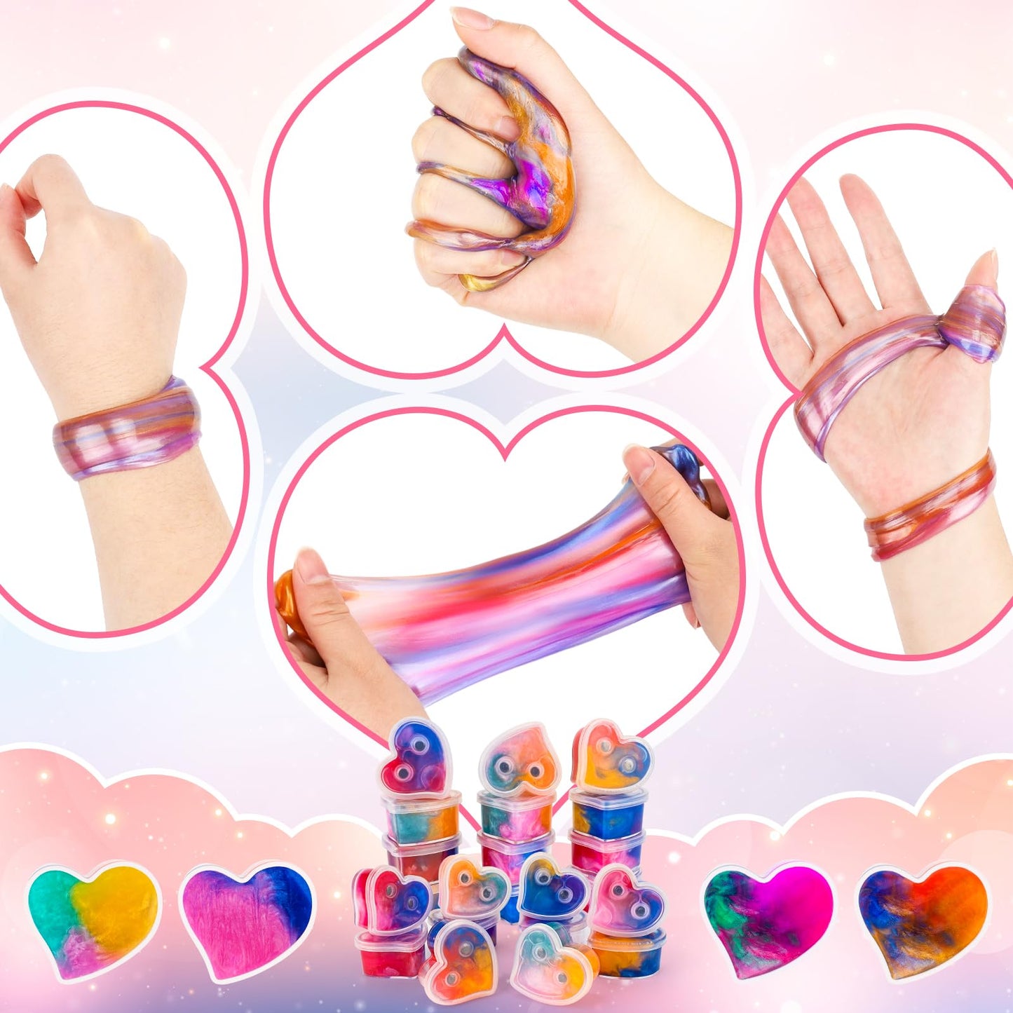 Gralima Galaxy Slime Valentines: 30 Pack for Kids Classroom