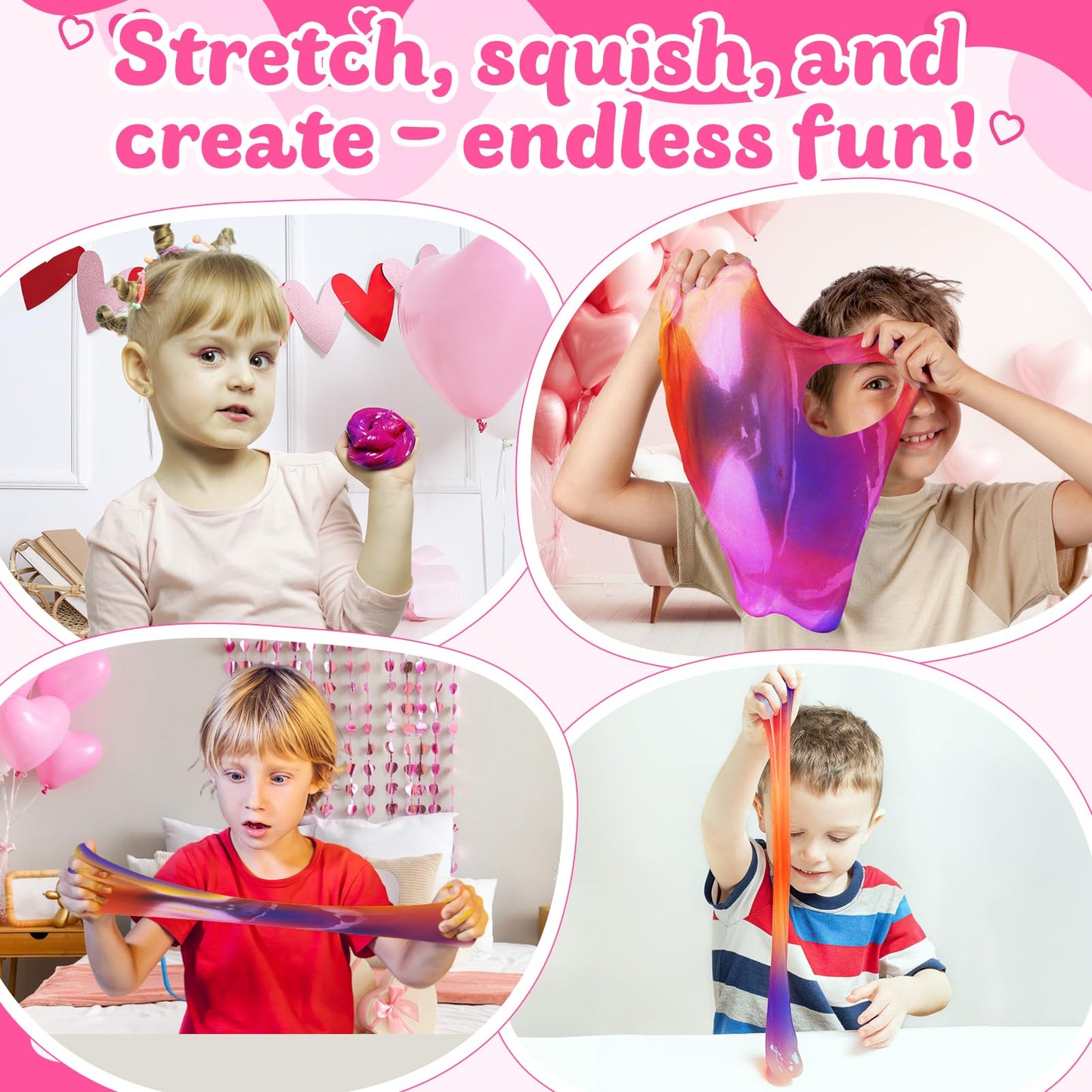 Gralima 30 Pack Galaxy Slime Valentines for Kids Classroom — Valentine Cards & Slime Gifts for School