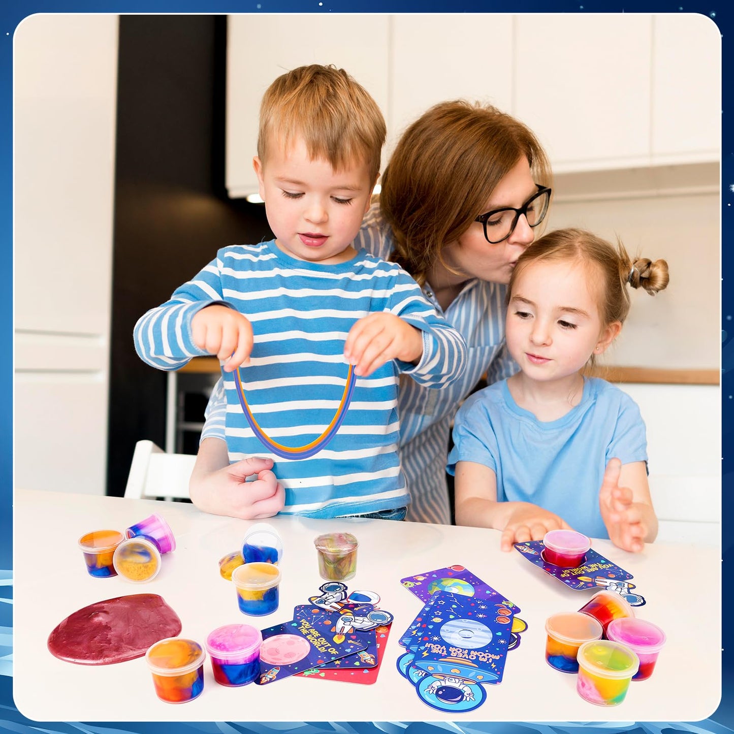Gralima 28-Pack Galaxy Slime Valentines for Kids – Classroom Gifts