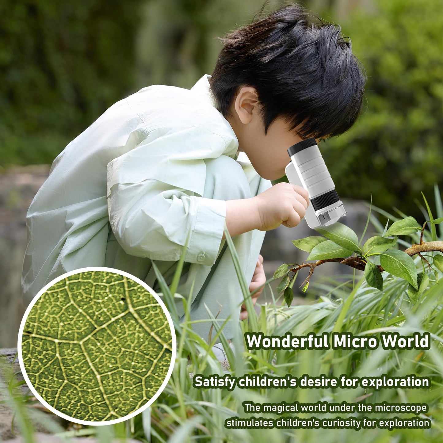 Grampus 60x-200x LED Pocket Microscope | Portable Handheld STEM Toy