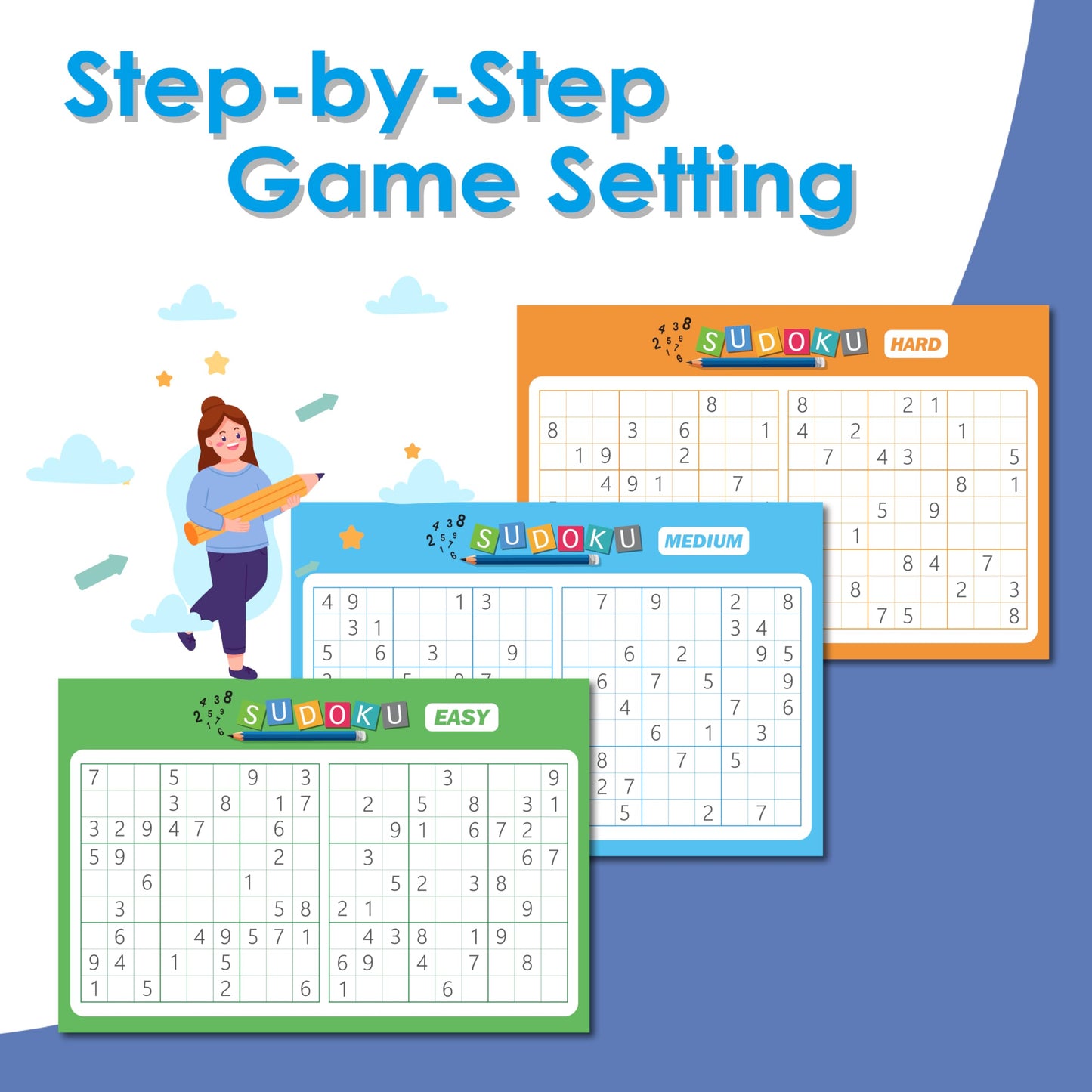 GRANDLMOON 5 Portable Travel Game Pad – 6x9 in, 75 Sheets, 5 Classic Games for Teens (Version 2)