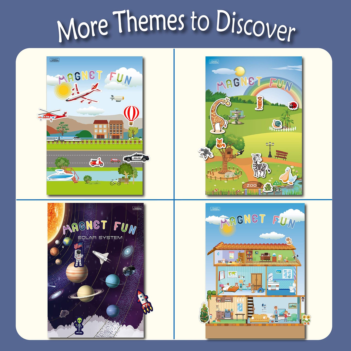 GRANDLMOON Magnetic Portable Playboard – Construction Site Vehicles (44 Pcs)