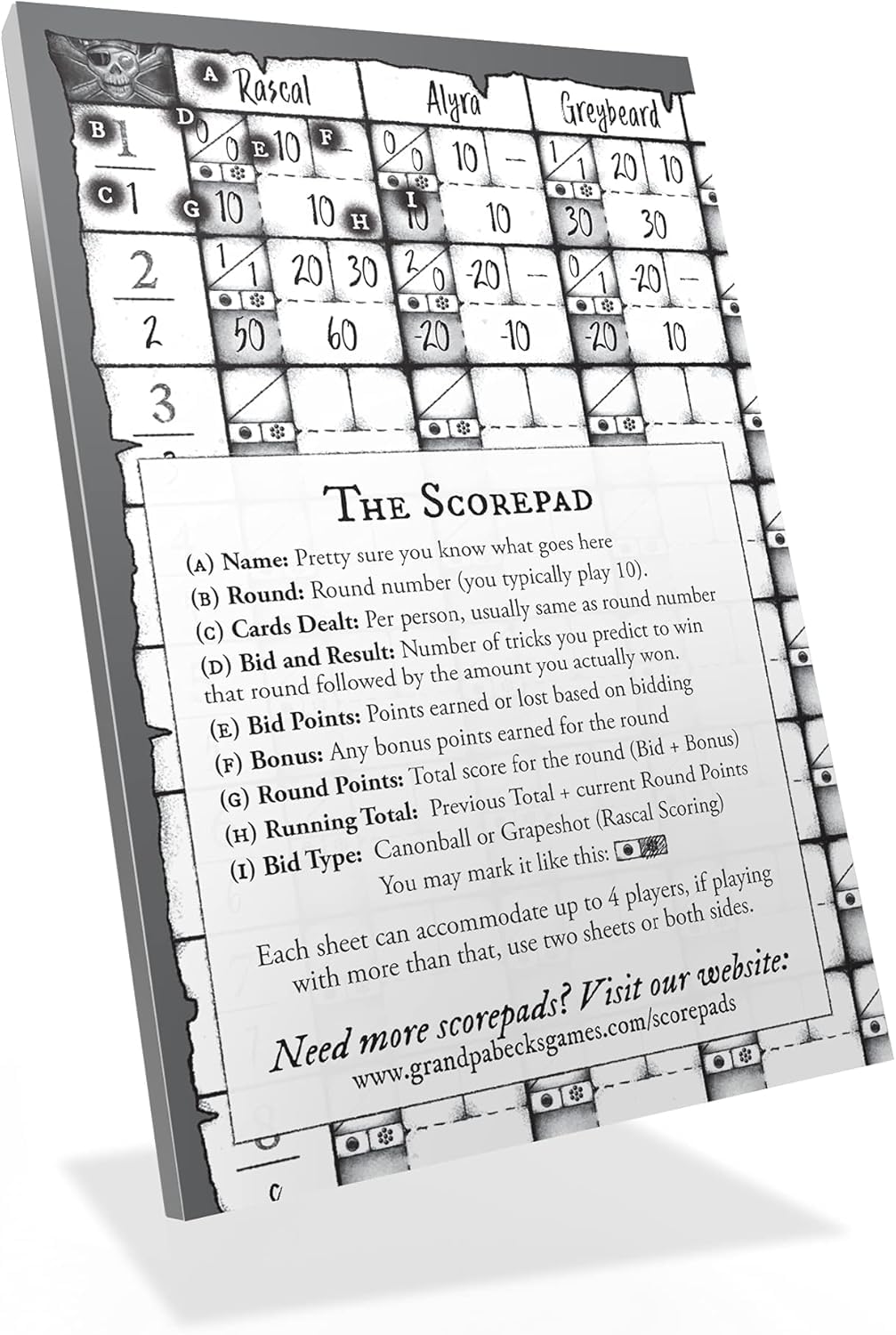 Grandpa Beck's Skull King - Pirate Trick-Taking Card Game | 2-8 Players, Ages 8+, Score Pads