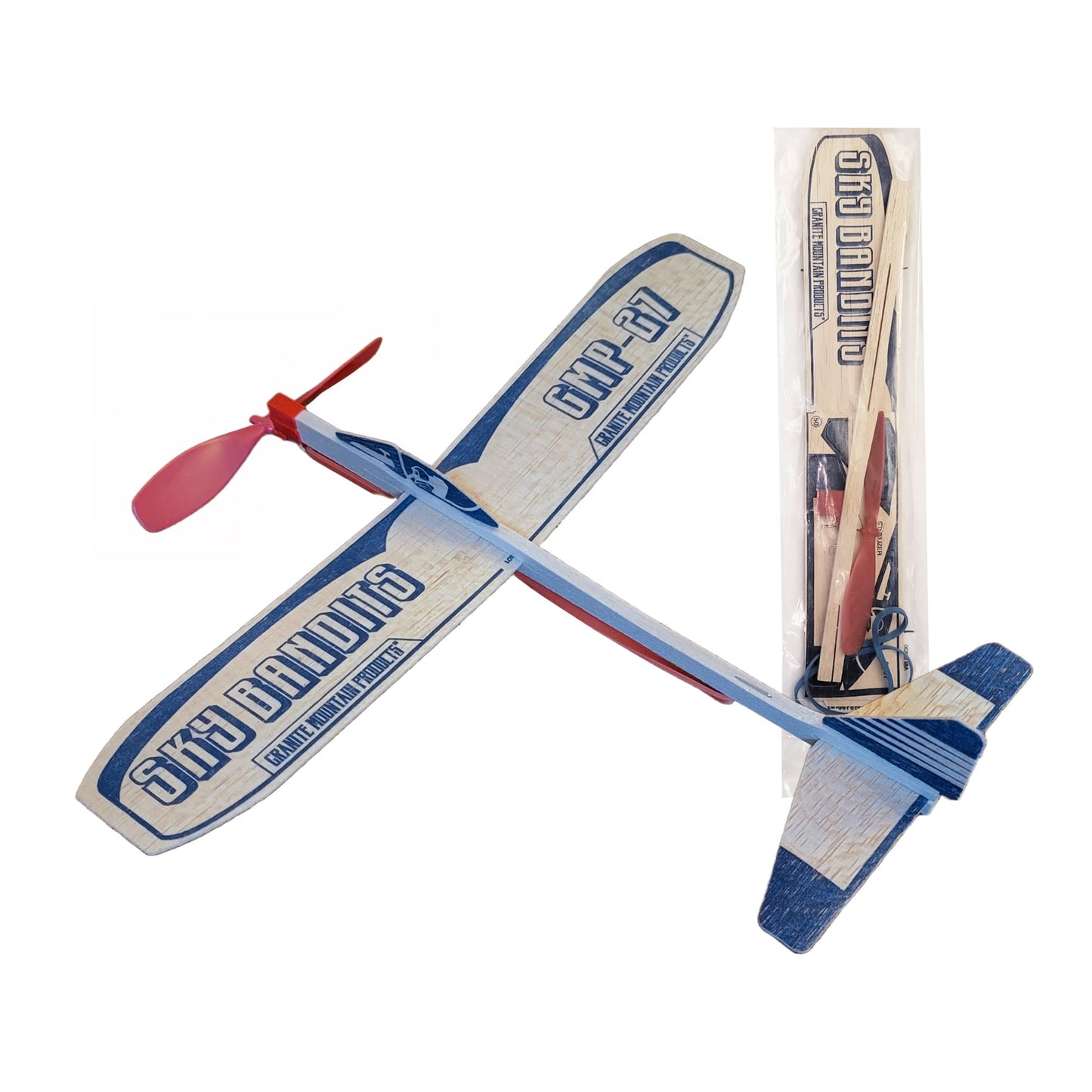 GRANITE MOUNTAIN PRODUCTS Balsa Wood Airplane Kits — 4-Piece Propeller & Glider Set