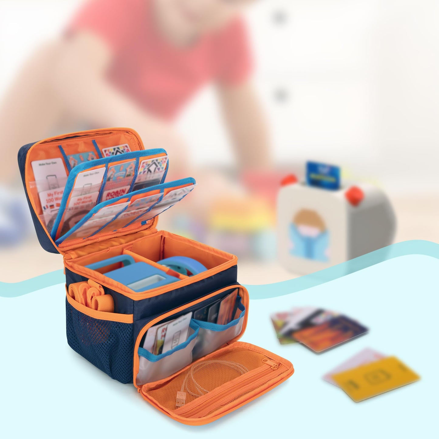 GRAOSO Carrying Case for Yoto Player 3rd Gen – Card Holder for 30 Cards (Blue)