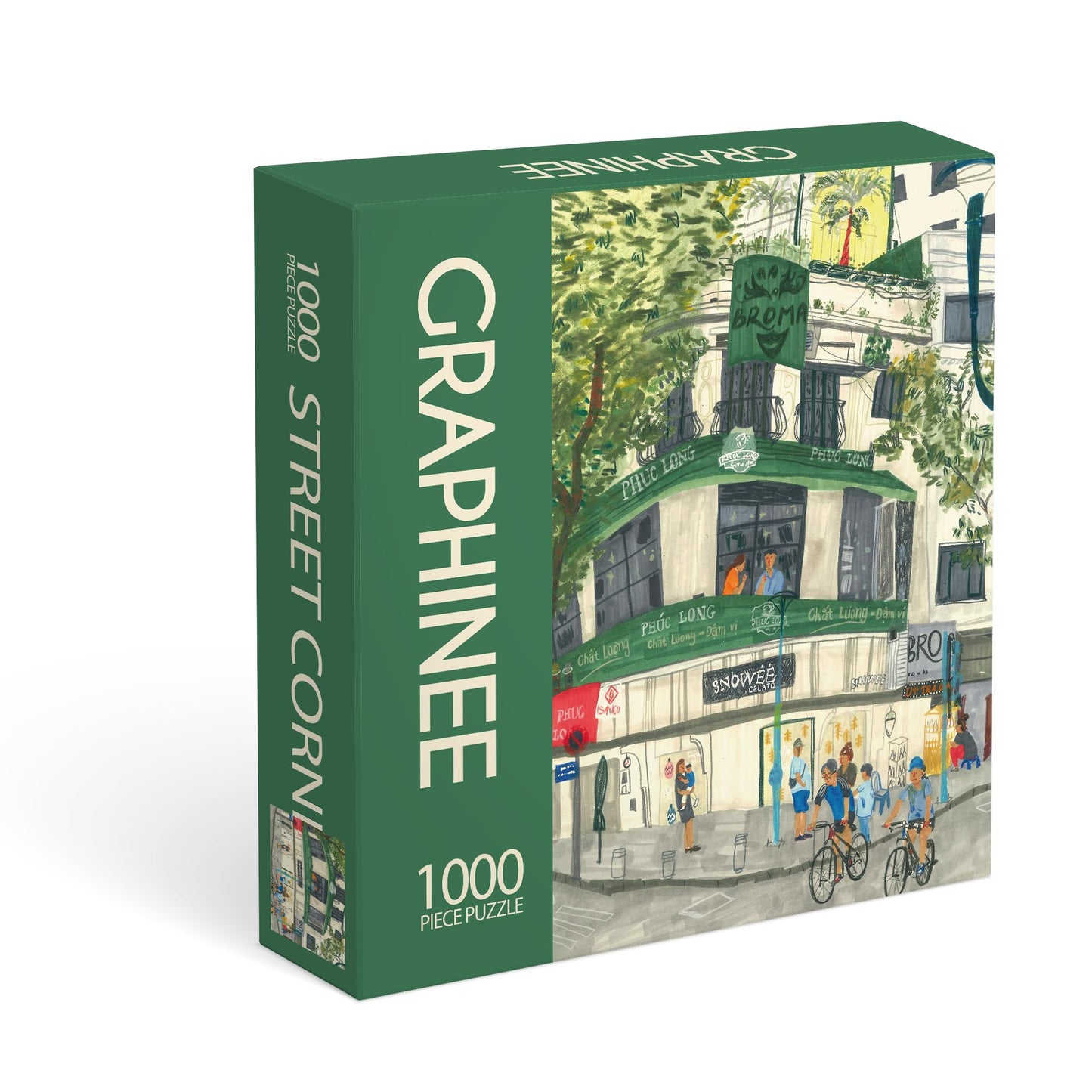 Graphinee 1000-Piece Jigsaw Puzzles for Adults – Street Corner Puzzle, Unique Shape Challenges