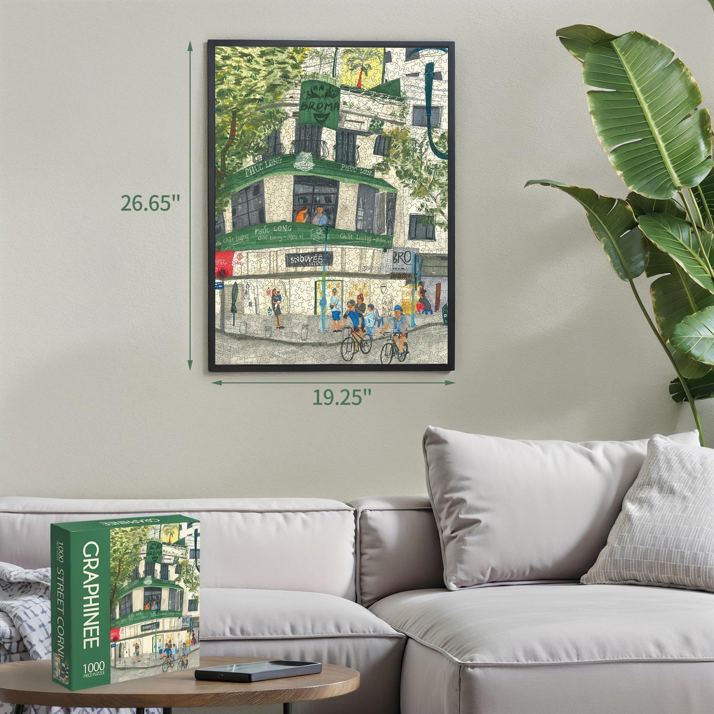 Graphinee 1000-Piece Jigsaw Puzzles for Adults – Street Corner Puzzle, Unique Shape Challenges
