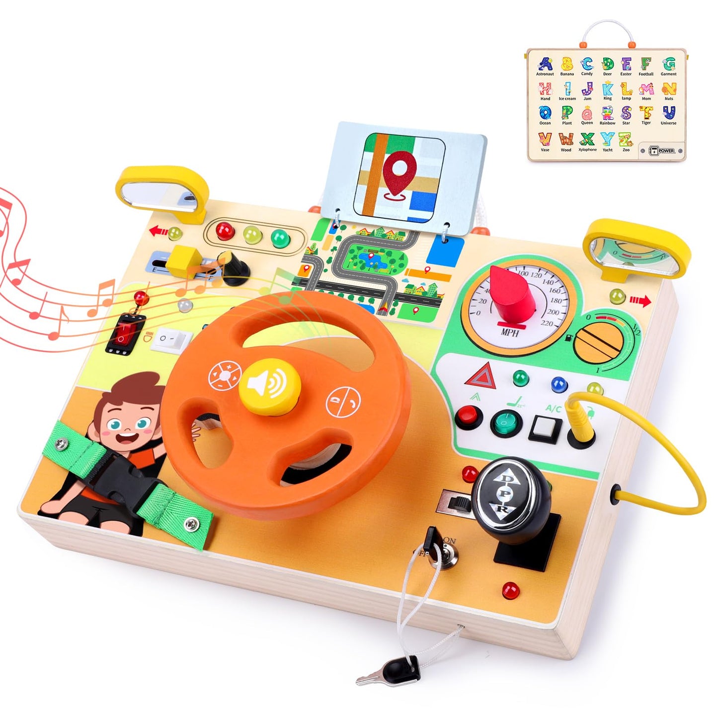 Grarain Busy Board for Toddlers – Montessori Sensory Toy for 1–3 Year Olds | Travel-Ready