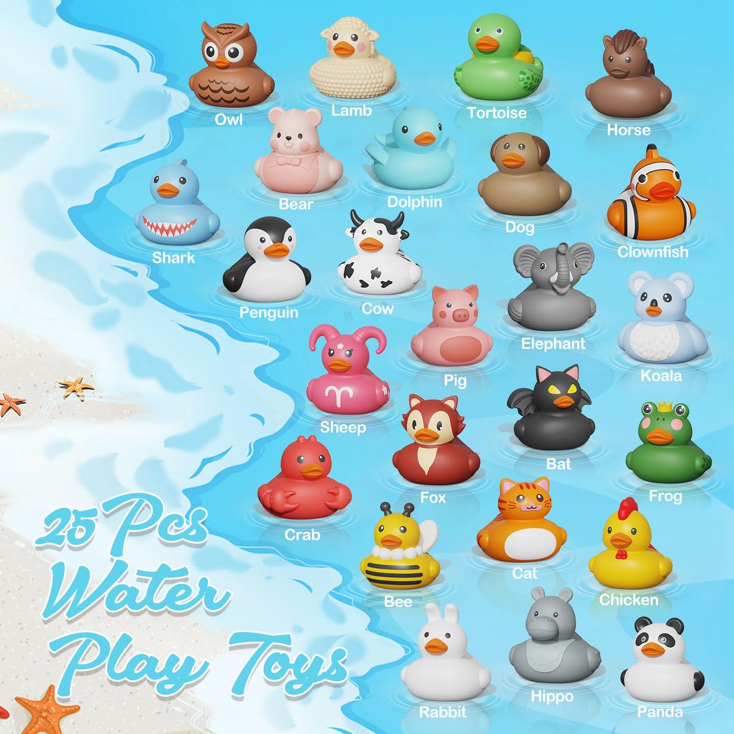 Grarain 25PCS Rubber Ducks – Safe No-Hole Bathtub Toys for Toddlers 18+ Months