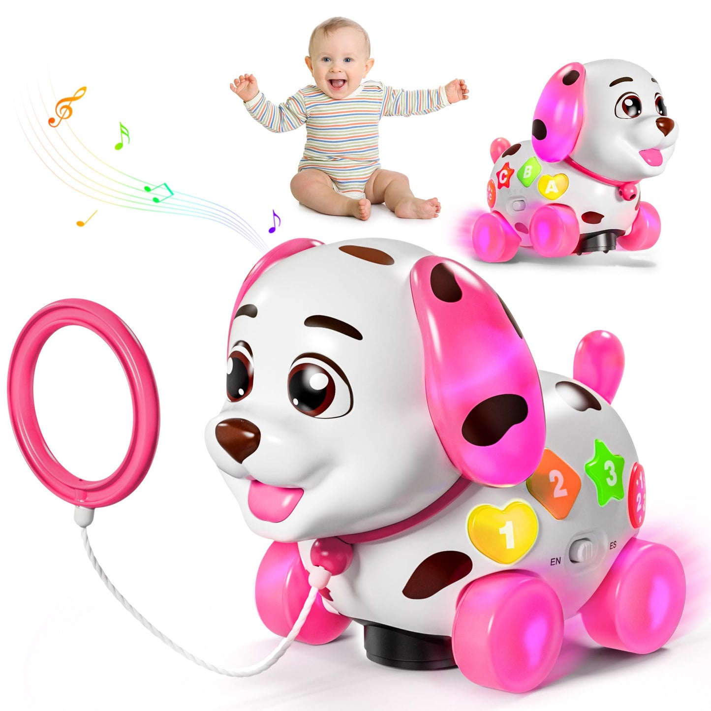 Grasili Musical Bilingual Puppy Toy for 1 Year Old Girls | Learning & Walking Toy (6-18 Months)