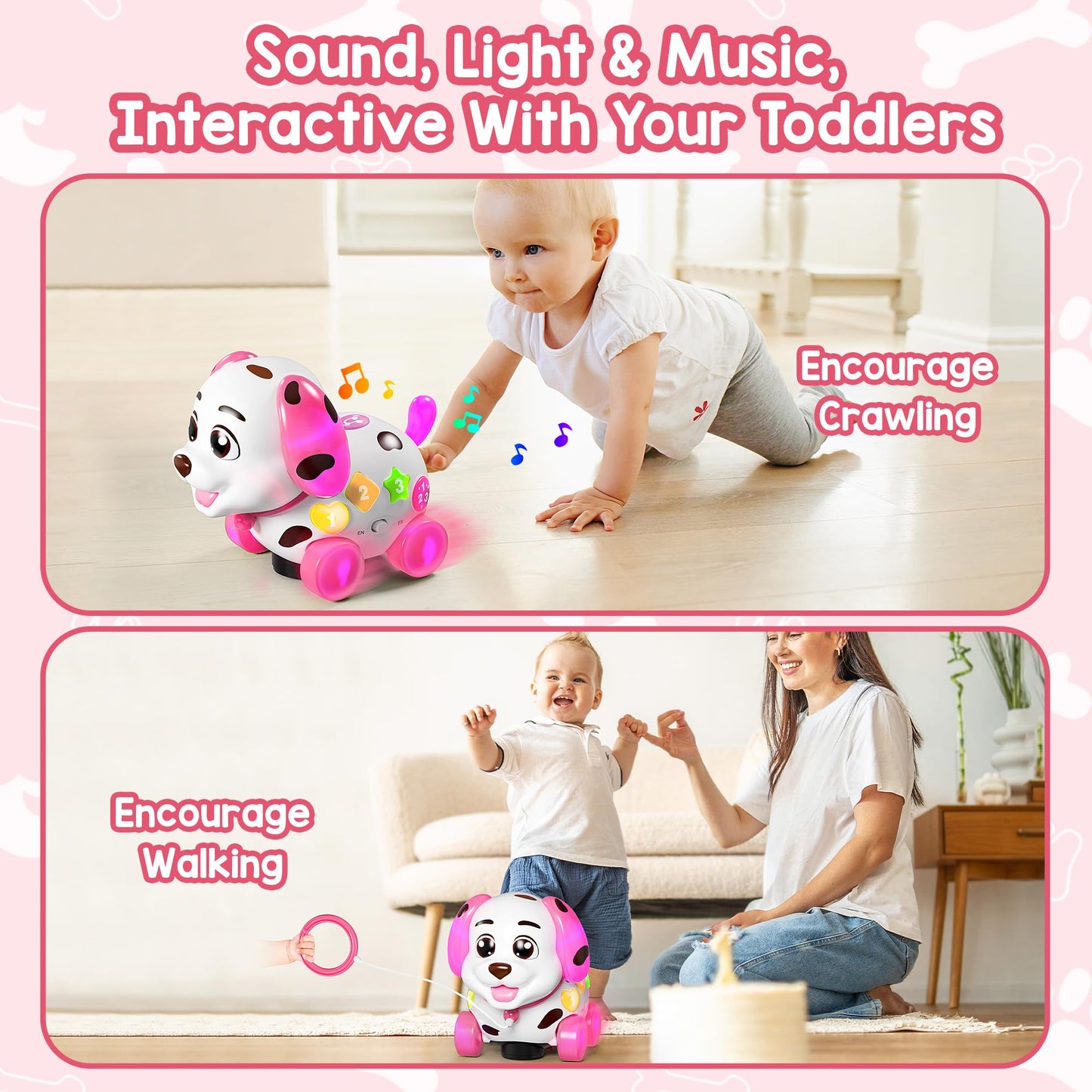 Grasili Musical Bilingual Puppy Toy for 1 Year Old Girls | Learning & Walking Toy (6-18 Months)