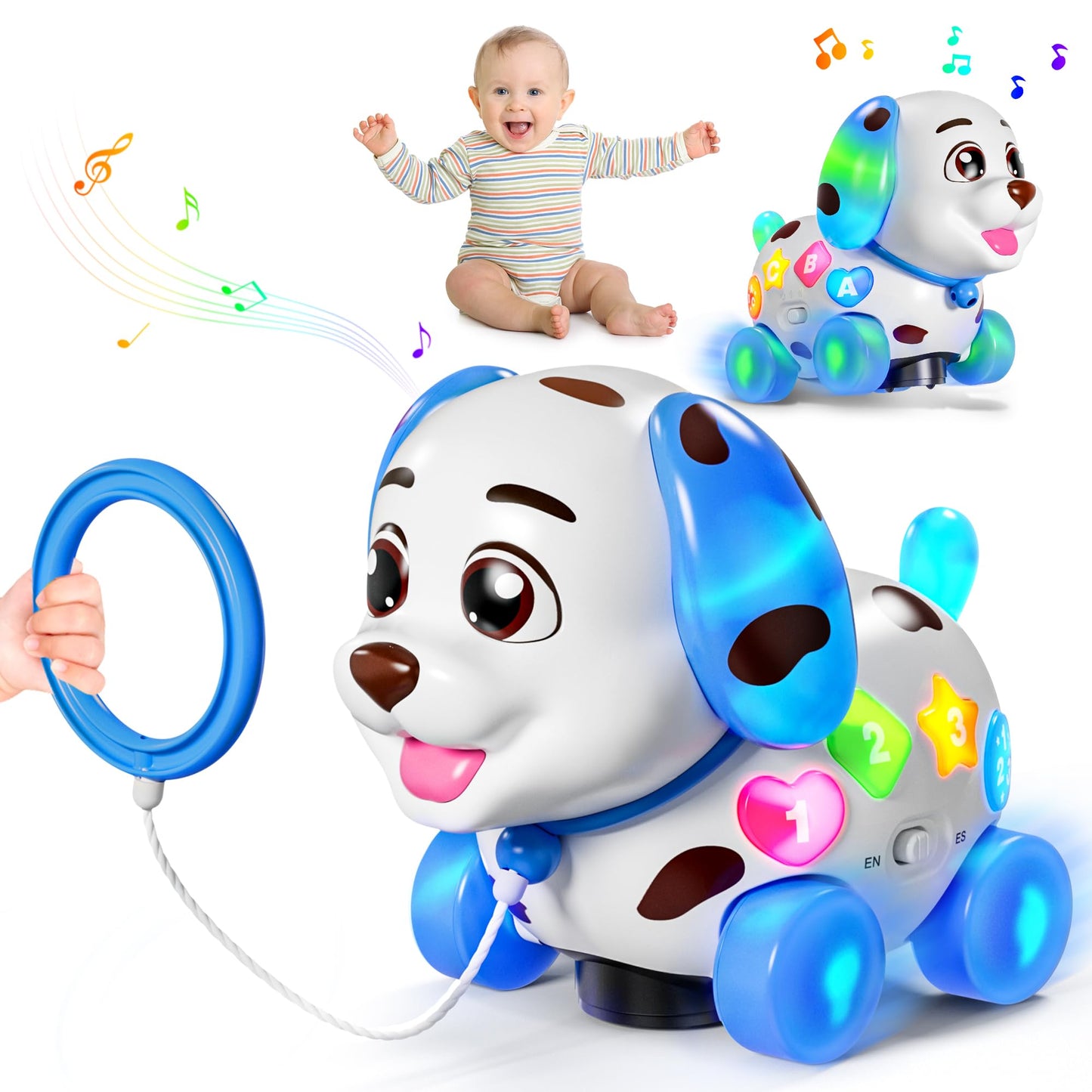 Grasili Musical Puppy Toy for 6-18 Months – Bilingual Early Learning Baby Toy