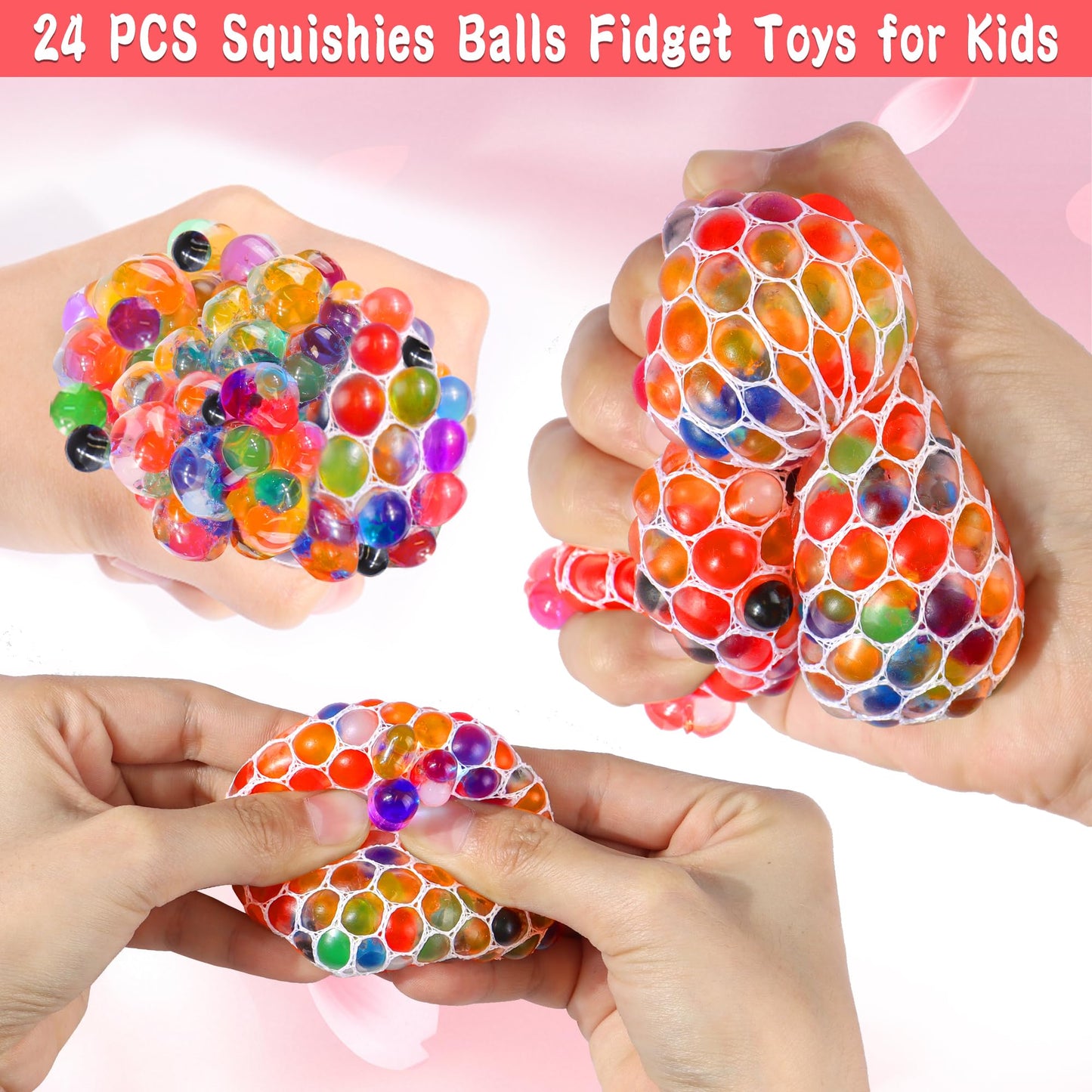 Grastfu 24-Pack Valentines Day Stress Balls with Cards – Classroom Gifts & Party Favors