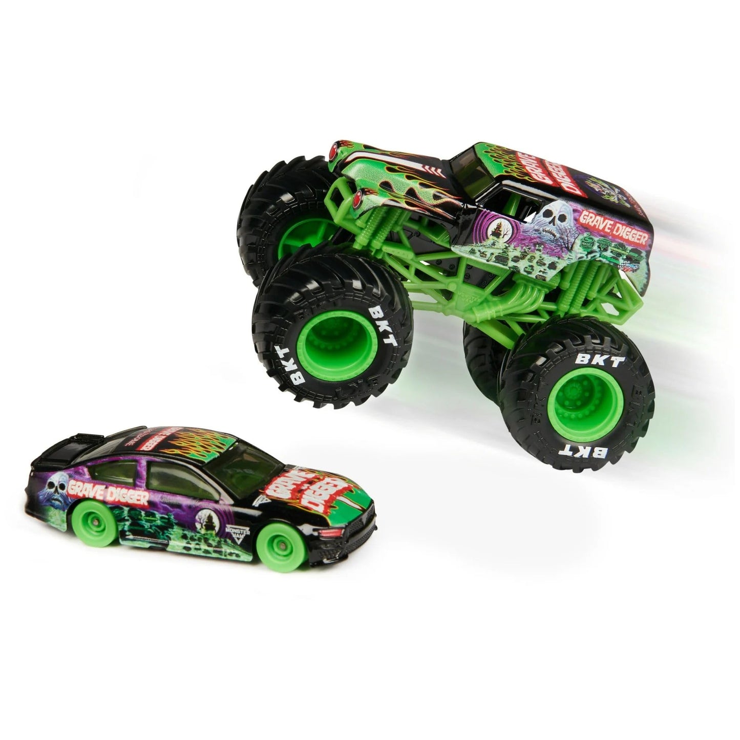 Monster Jam Grave Digger 1:64 Die-Cast Truck & Race Car 2-Pack | Series 5 Official