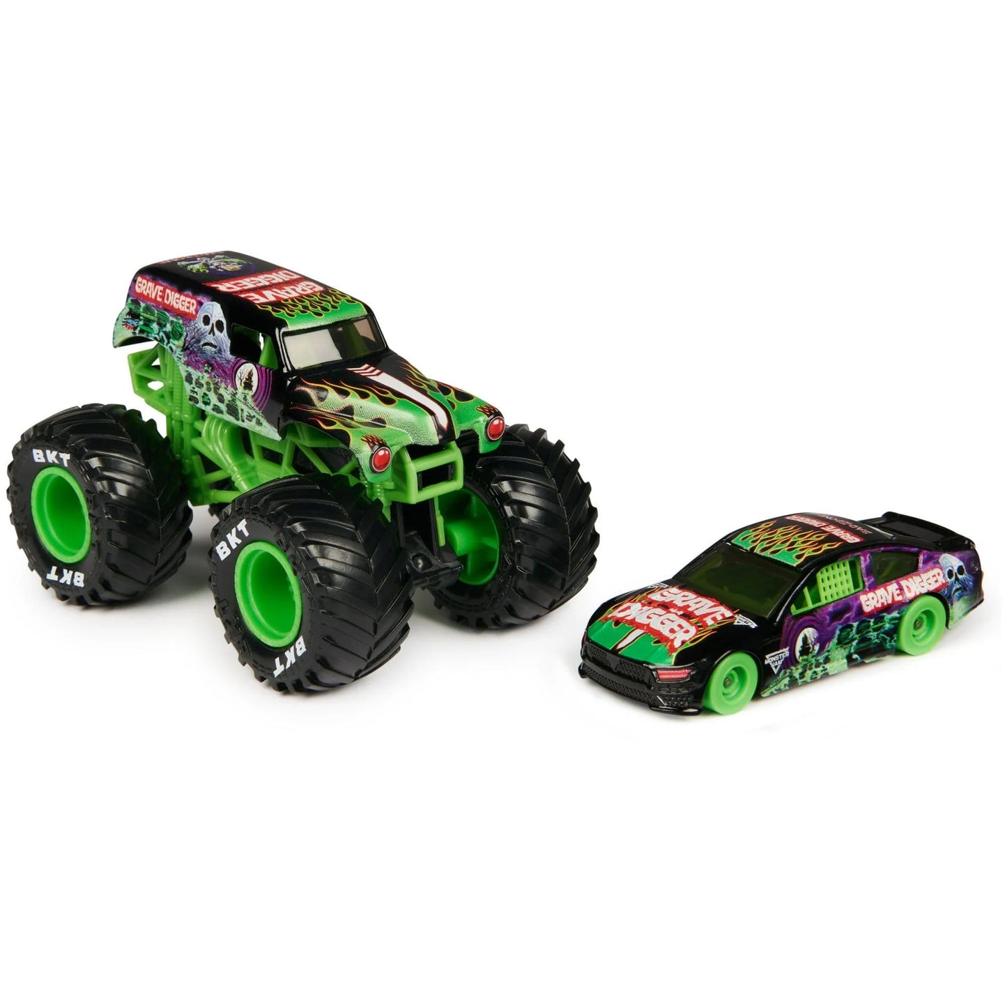 Monster Jam Grave Digger 1:64 Die-Cast Truck & Race Car 2-Pack | Series 5 Official