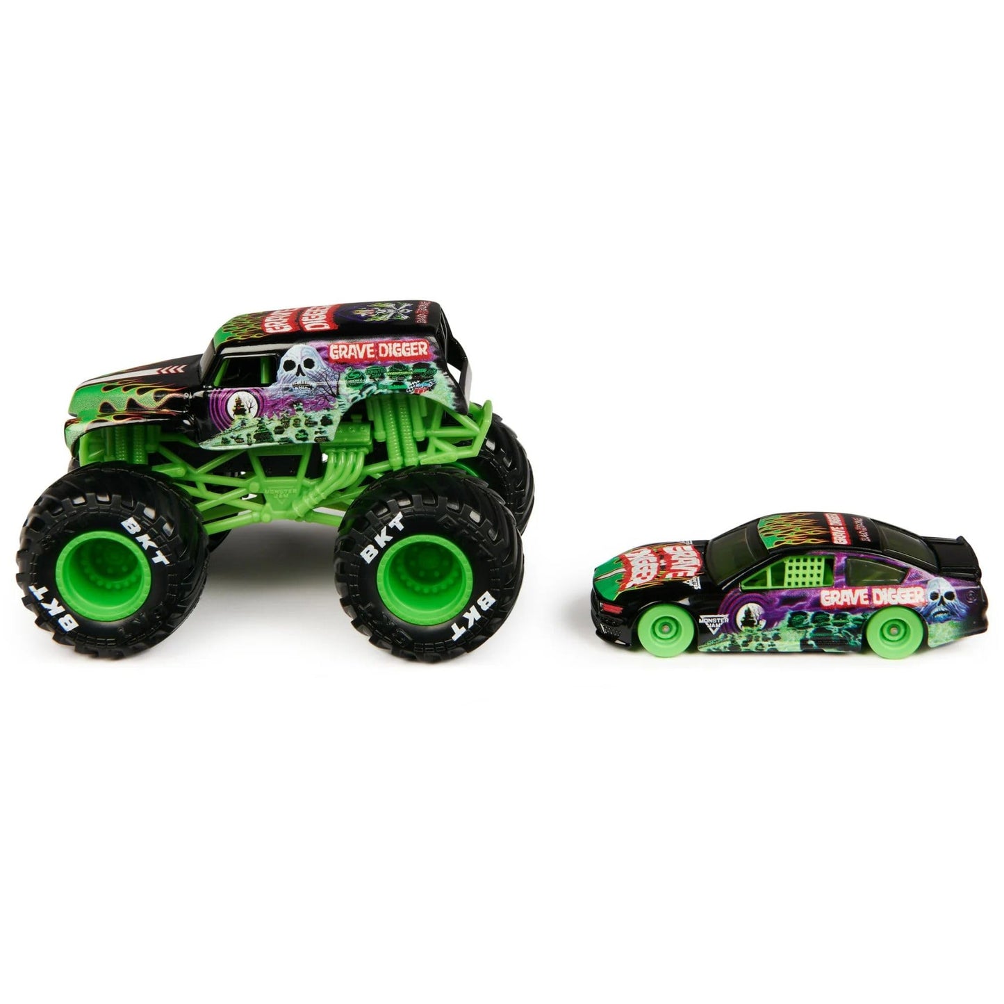 Monster Jam Grave Digger 1:64 Die-Cast Truck & Race Car 2-Pack | Series 5 Official