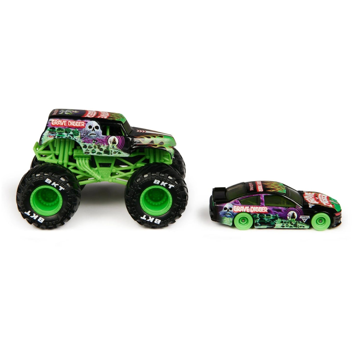Monster Jam Grave Digger 1:64 Die-Cast Truck & Race Car 2-Pack | Series 5 Official