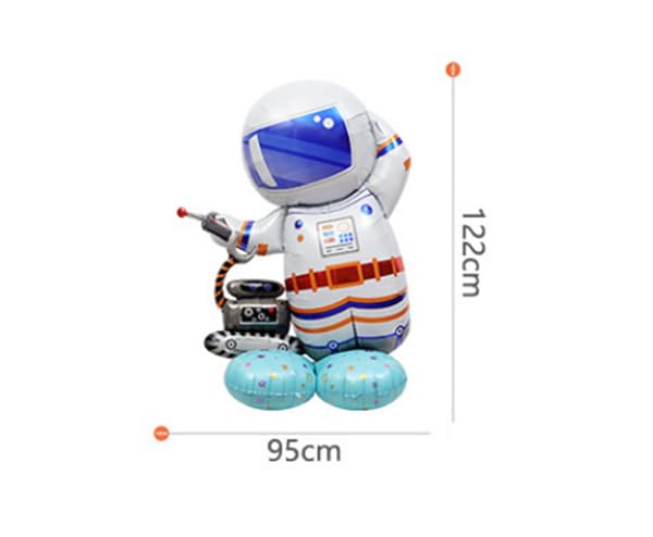 GRAYSPCE 4D Standing Astronaut Balloon - Reusable Space Party Decor