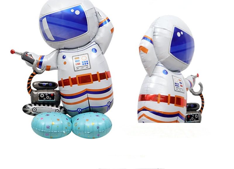 GRAYSPCE 4D Standing Astronaut Balloon - Reusable Space Party Decor