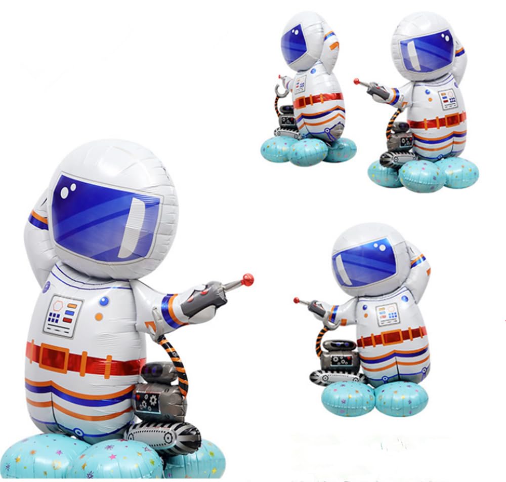 GRAYSPCE 4D Standing Astronaut Balloon - Reusable Space Party Decor