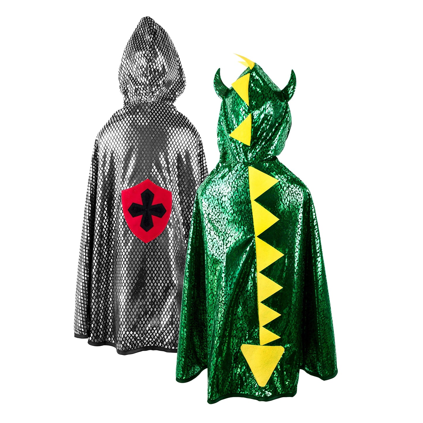 Great Pretenders Reversible Dragon Knight Cape for Kids – 2-in-1 Costume (S/M)