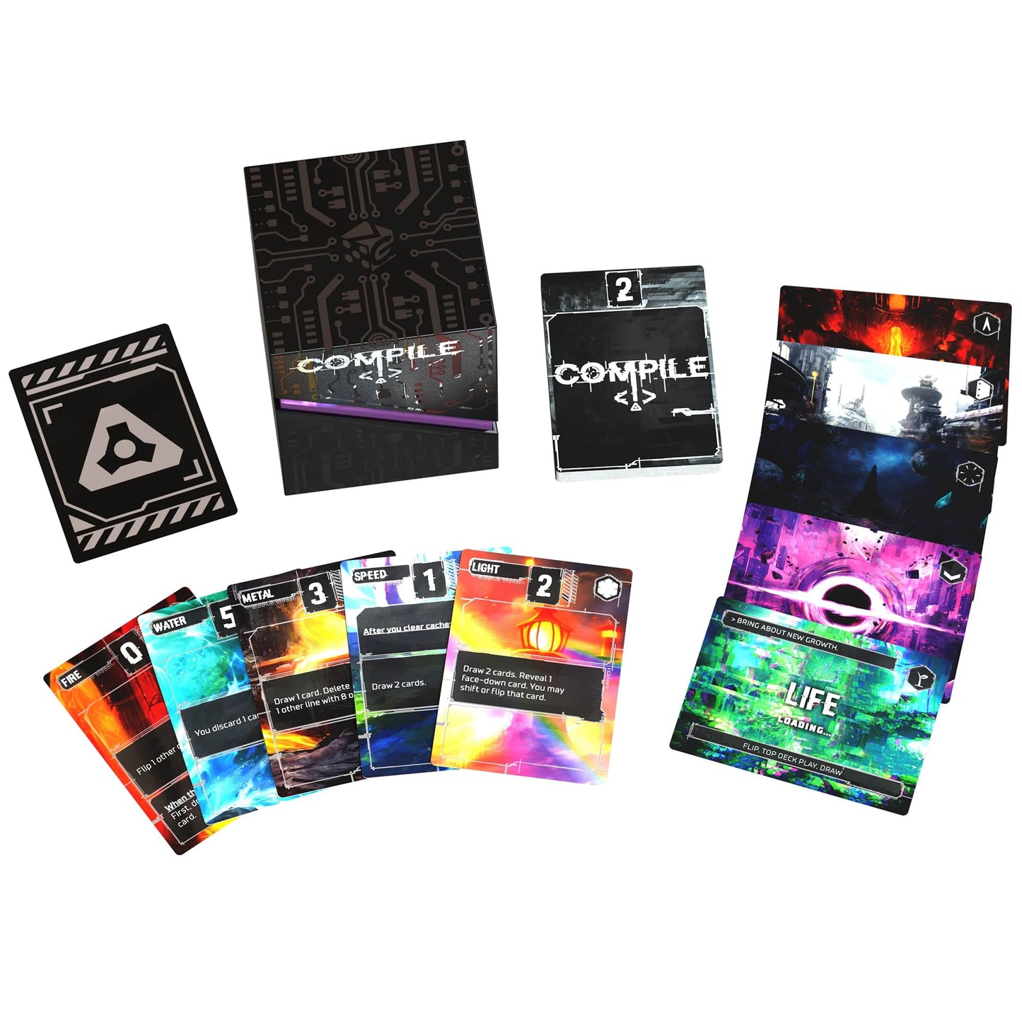 Greater Than Games Compile: Main 1 — Area Control Strategy Card Game for 2 Players