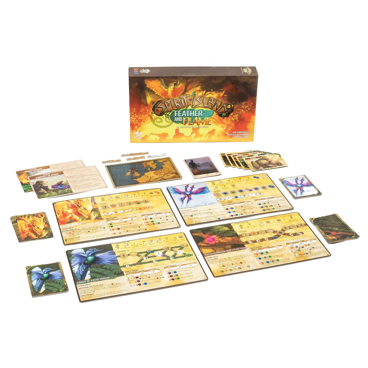 Greater Than Games | Spirit Island: Feather & Flame Expansion – 1–4 Players, 90+ Minutes