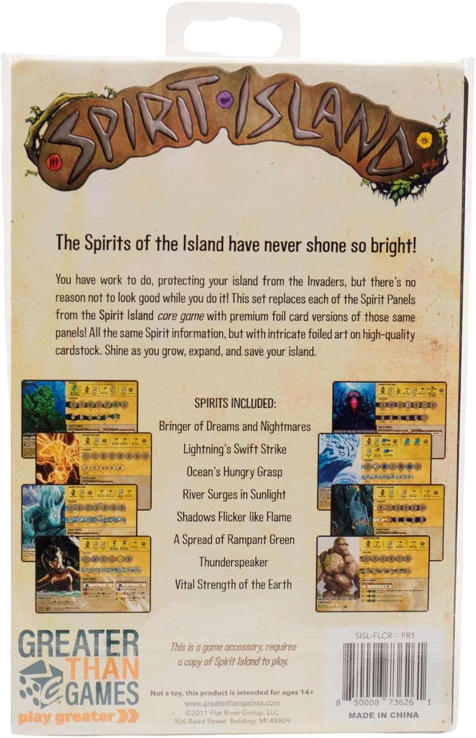 Greater Than Games Spirit Island Foil Panels – Premium Upgrade for Base Game