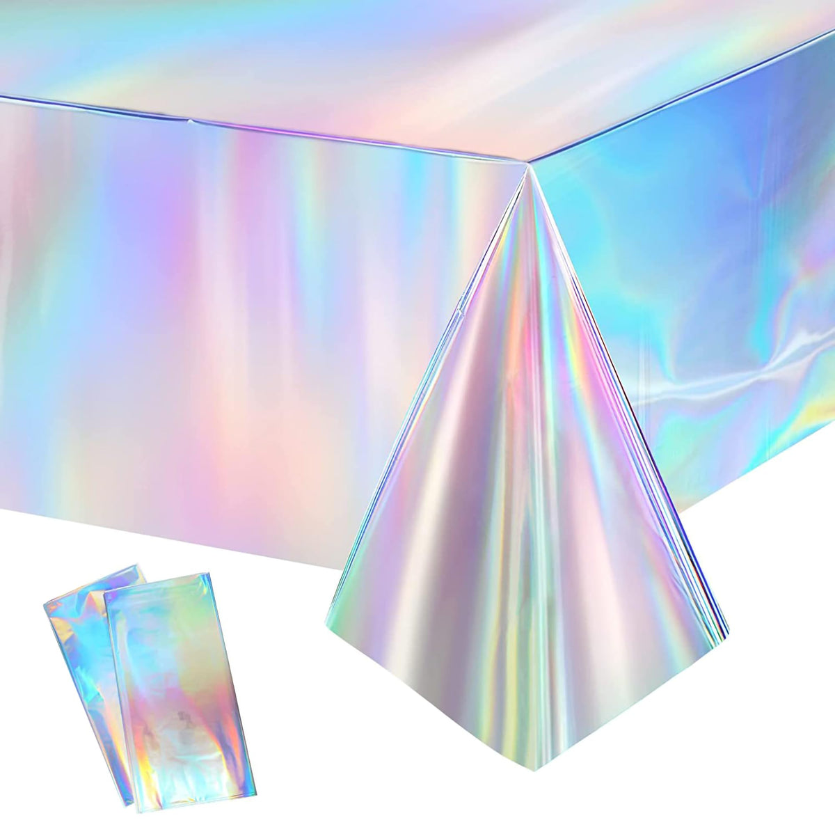 GREATRIL Iridescent Table Cloths – 54'' x 108'', 2 Pack, Mermaid/Undersea/Frozen/Demon Theme Party Decor