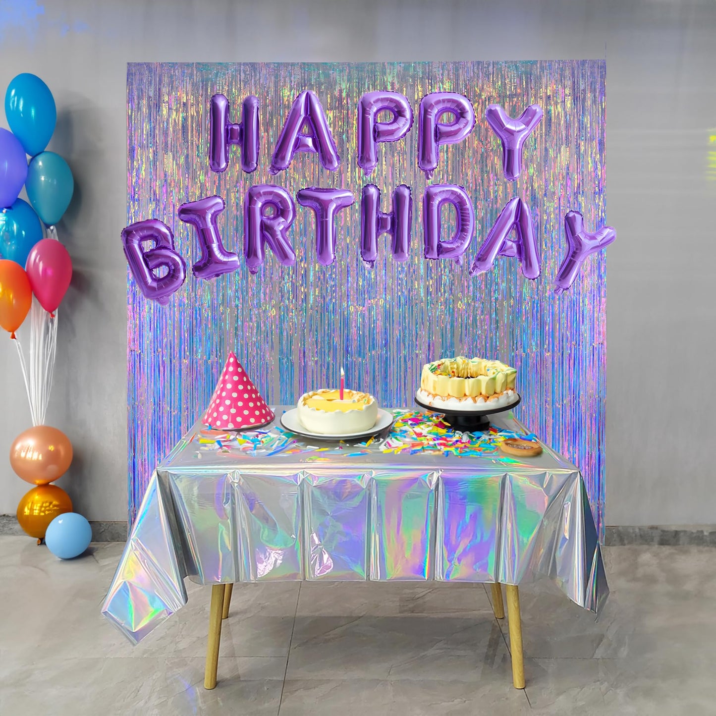 GREATRIL Iridescent Table Cloths – 54'' x 108'', 2 Pack, Mermaid/Undersea/Frozen/Demon Theme Party Decor