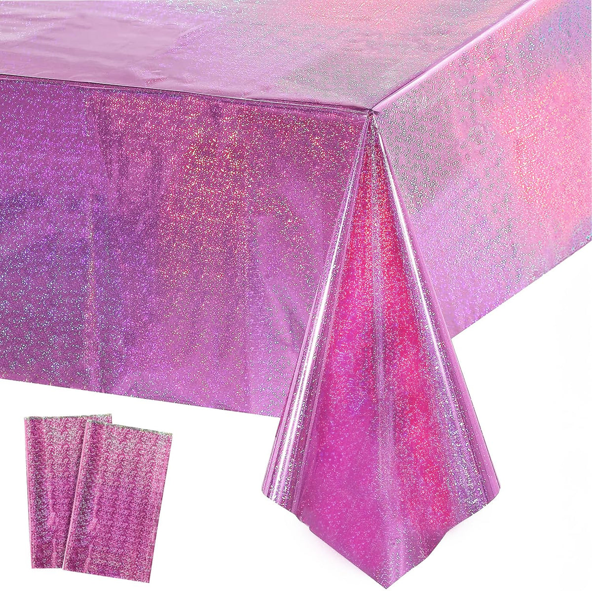 GREATRIL Pink Party Table Cloth – Disposable Rectangle Tablecover 54x108 in – 2 Packs